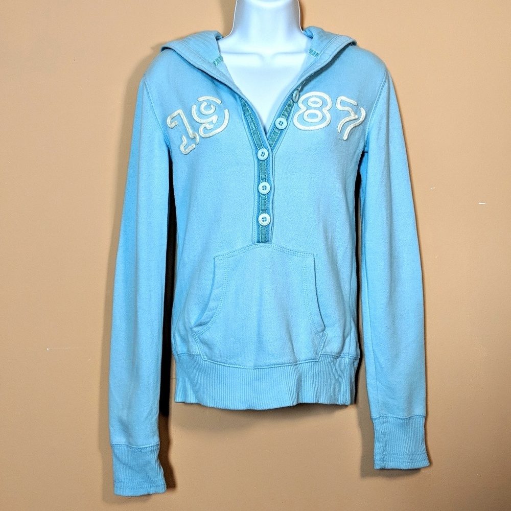 Aeropostale Baby Blue Hoodie w/Velvet Trim